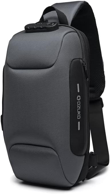 Anti Theft Premium Sling Bag Waterproof with USB Charger for Travel, Hiking and Daily Use