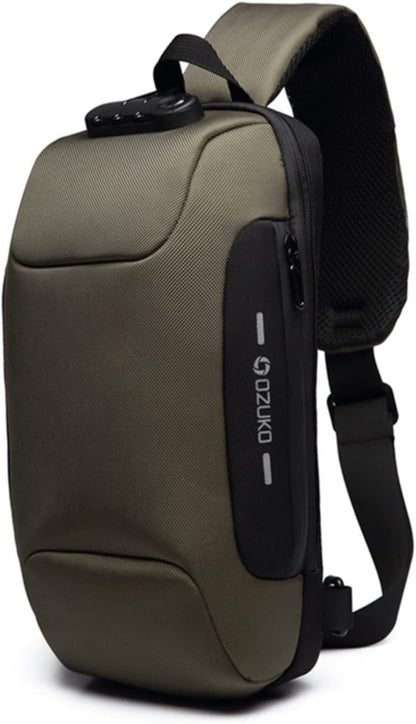 Anti Theft Premium Sling Bag Waterproof with USB Charger for Travel, Hiking and Daily Use