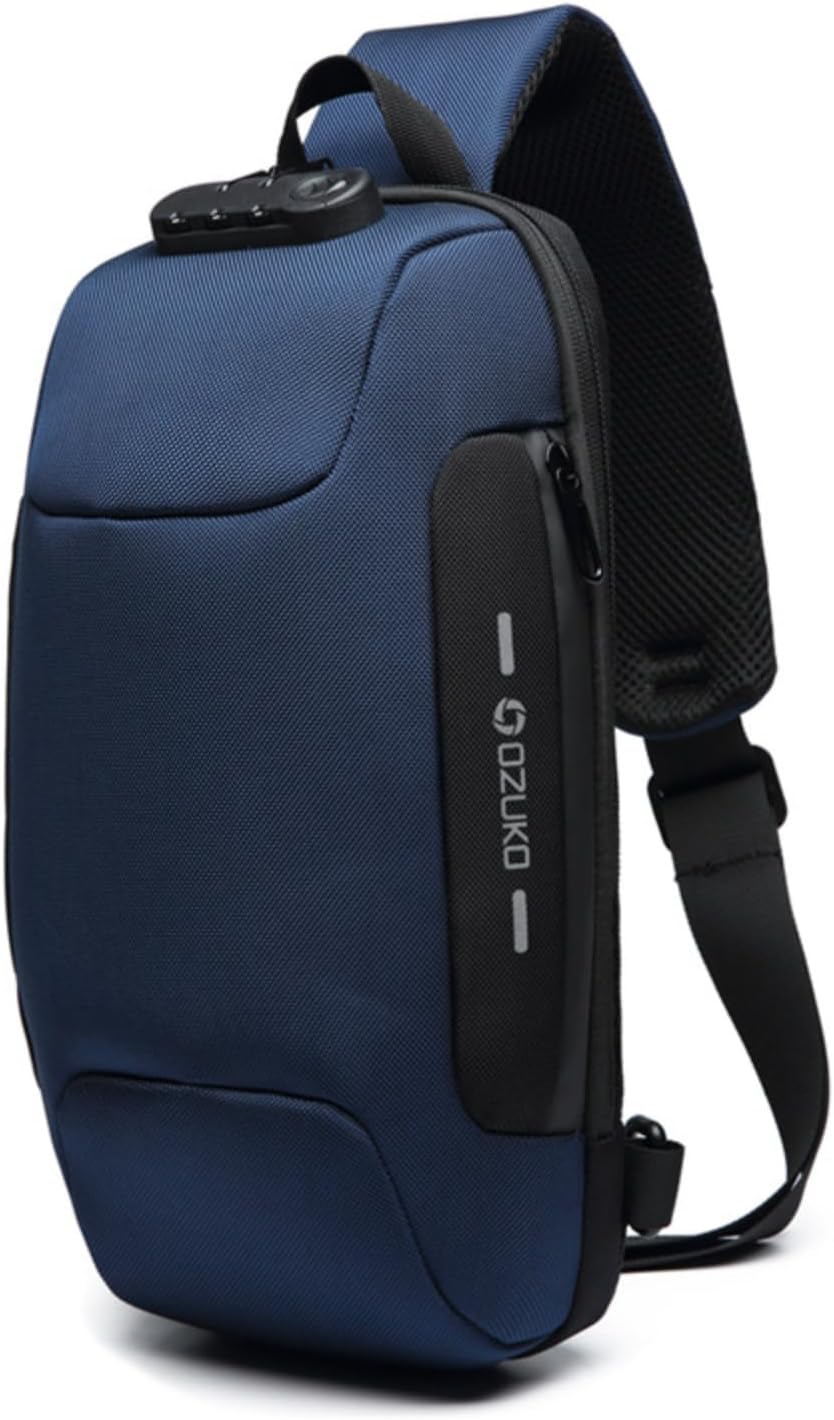 Anti Theft Premium Sling Bag Waterproof with USB Charger for Travel, Hiking and Daily Use