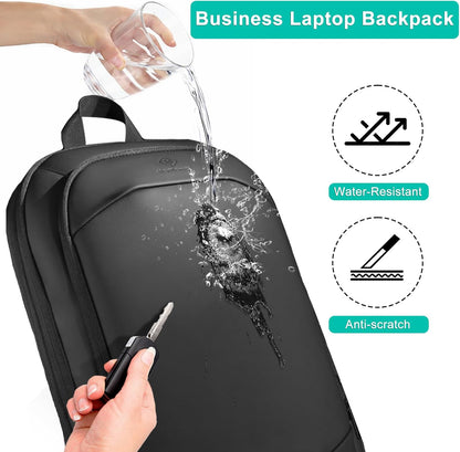 Business Backpack for Men 17 Inch,Slim & Expandable Waterproof Travel Laptop Backpack with USB Charger Port,Anti-Theft Lightweight Large Work Computer Bag,College Laptop Backpacks Gifts for Men Women