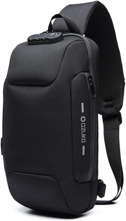 Anti Theft Premium Sling Bag Waterproof with USB Charger for Travel, Hiking and Daily Use